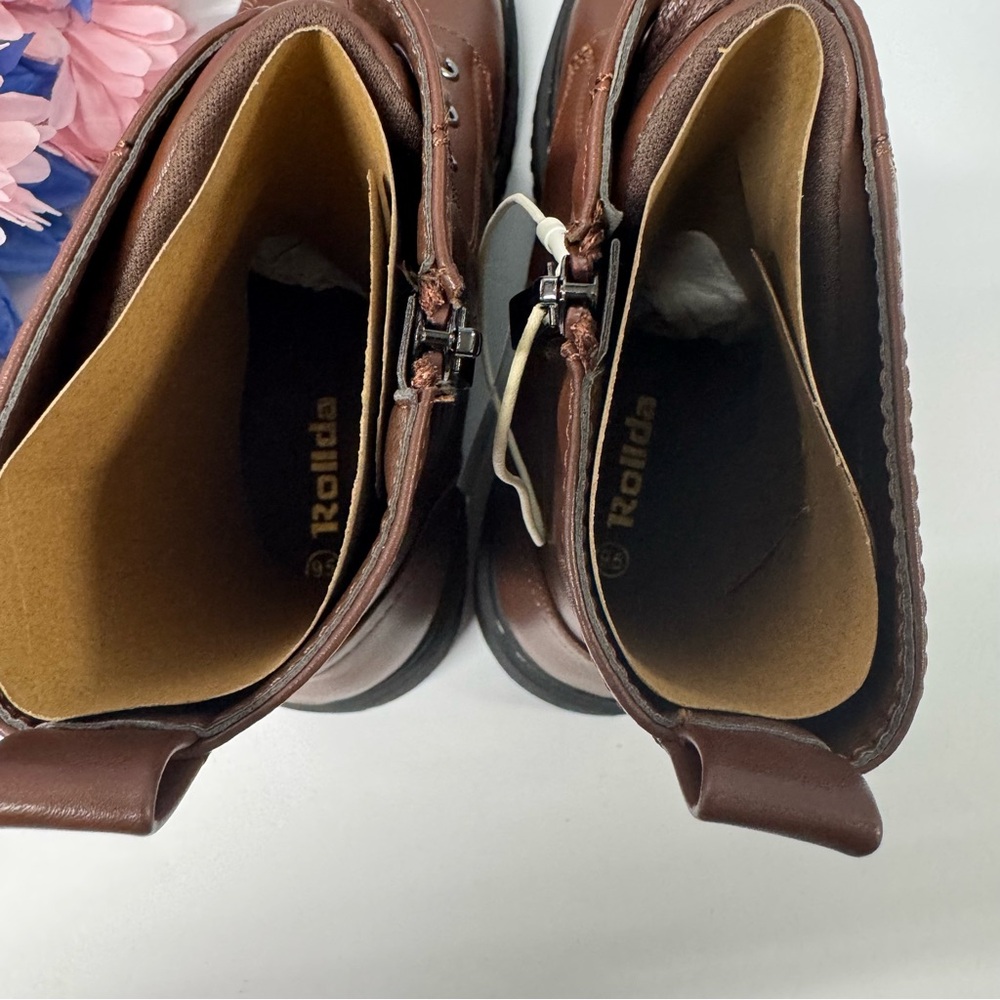 GORGEOUS CHOCOLATE COMBAT BOOTS - Picture 5 of 9